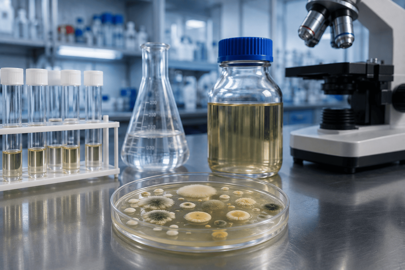 Análisis microbiológico de combustible